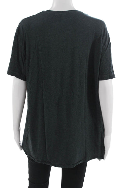 Derek Rose Women Basic Crew Neck Short Sleeve T-Shirt Dark Gray Size L