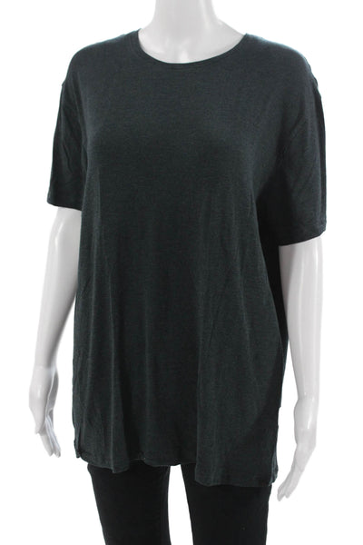Derek Rose Women Short Sleeve T-Shirt Dark Gray Modal Crew Neck Size L