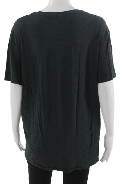 Derek Rose Women Short Sleeve T-Shirt Dark Gray Modal Crew Neck Size L