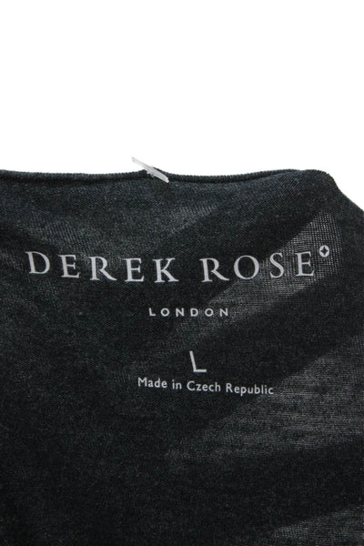 Derek Rose Women Short Sleeve T-Shirt Dark Gray Modal Crew Neck Size L