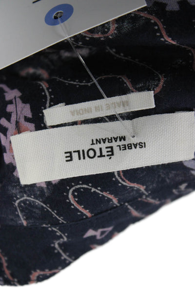 Etoile Isabel Marant Womens Navy Paisley Buttonup Blouse Longsleeve Size 38