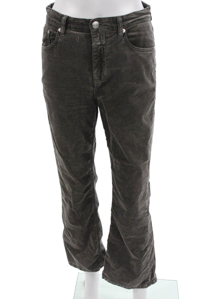Closed Unisex Cropped Dark Gray Pants Button Size 28