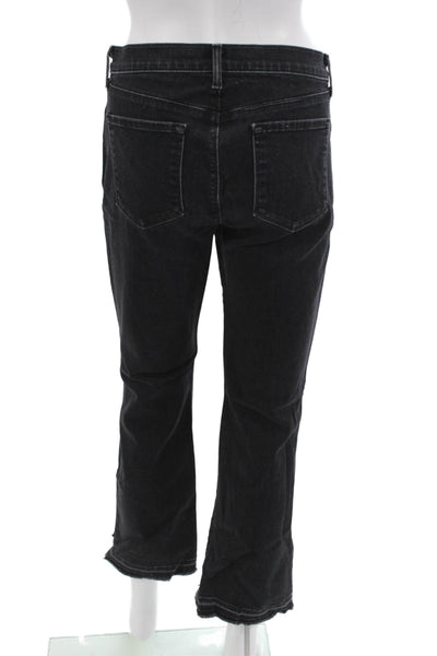 J Brand Women Cropped Straight Black Jeans Mid Rise 26 Inseam Size 30