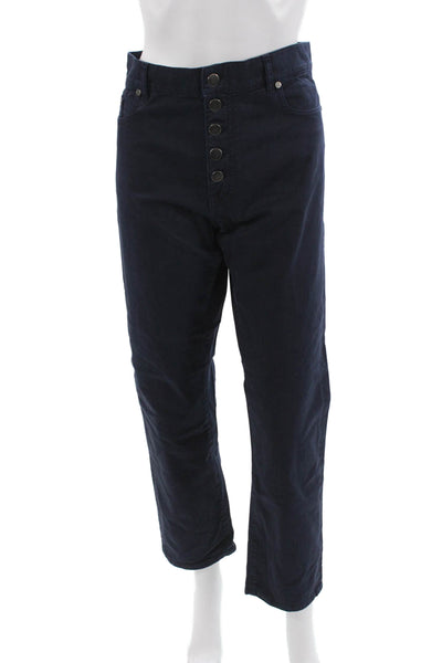 Joseph Unisex Dark Blue Cropped Ankle Pants Button Closure Size 30