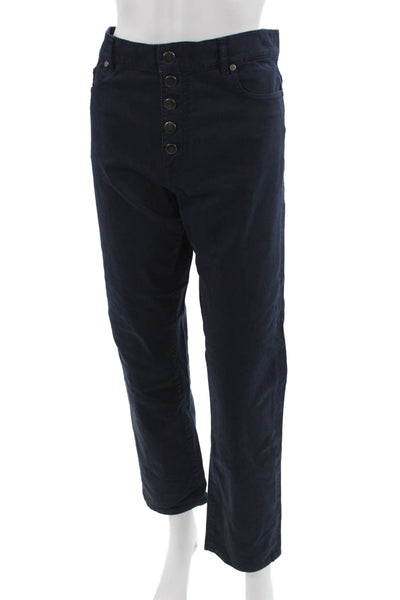 Joseph Unisex Dark Blue Cropped Ankle Pants Button Closure Size 30
