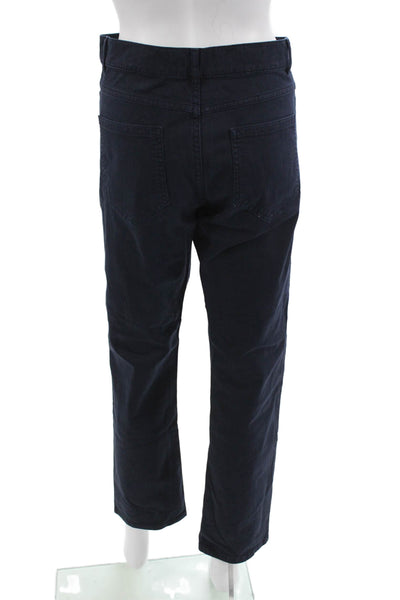 Joseph Unisex Dark Blue Cropped Ankle Pants Button Closure Size 30