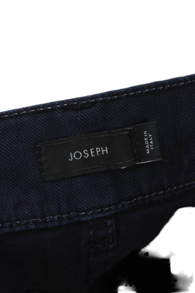 Joseph Unisex Dark Blue Cropped Ankle Pants Button Closure Size 30