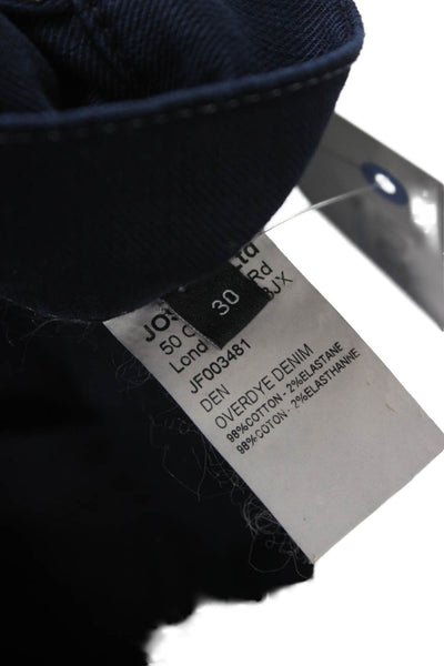 Joseph Unisex Dark Blue Cropped Ankle Pants Button Closure Size 30