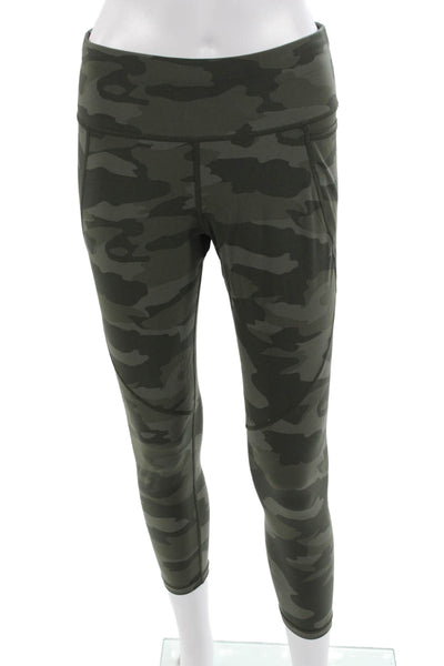 Sweaty Betty Womens Cropped Leggings Green Camo Size 8