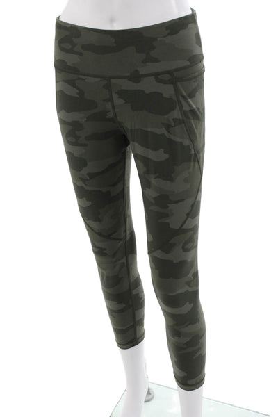 Sweaty Betty Womens Cropped Leggings Green Camo Size 8