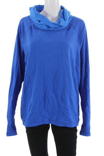 Lululemon Womens Pullover Sweatshirt Blue High Neck Long Sleeve Size 8