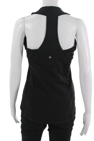 Lululemon Womens Basic Tank Black Square Neck Sleeveless Size 8