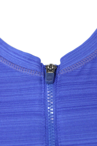 Athleta Women Jersey Sleeveless Top Blue Round Neck Sports Size M
