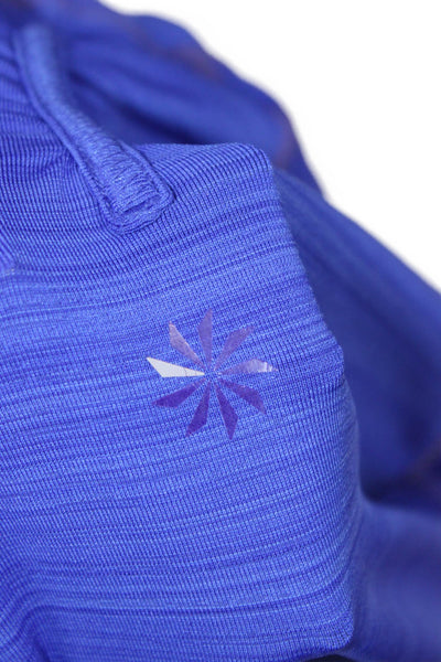 Athleta Women Jersey Sleeveless Top Blue Round Neck Sports Size M