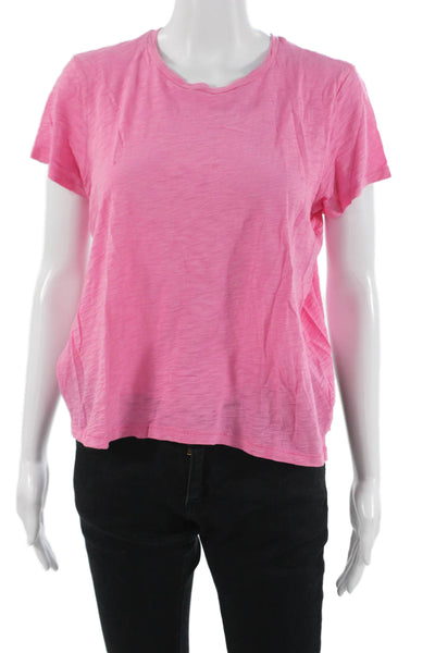 Goldie Womens Basic Pink Crew Neck Short Sleeve T-Shirt Size M