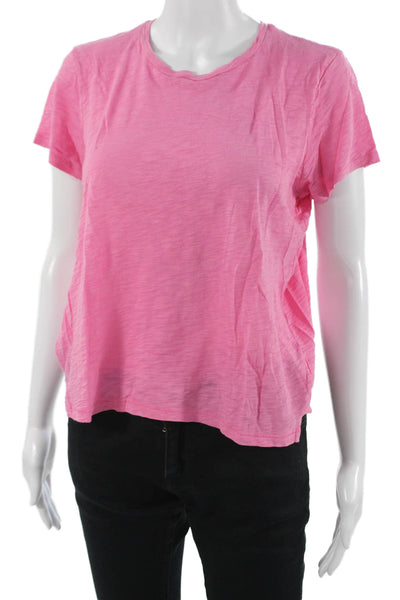 Goldie Womens Basic Pink Crew Neck Short Sleeve T-Shirt Size M