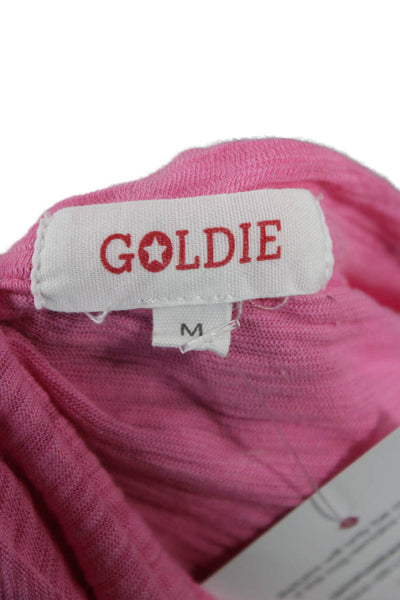 Goldie Womens Basic Pink Crew Neck Short Sleeve T-Shirt Size M