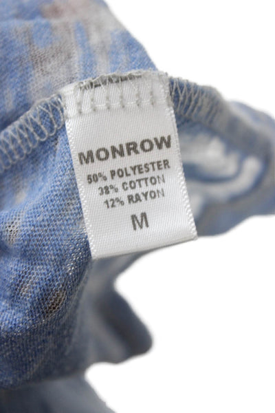 Monrow Womens Basic Blue V-Neck Short Sleeve T-Shirt Size M