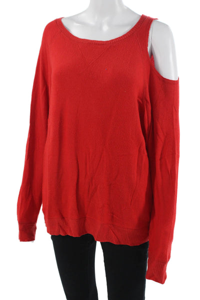 LNA Unisex Pullover Sweater Red Long Sleeve Round Neck Size M
