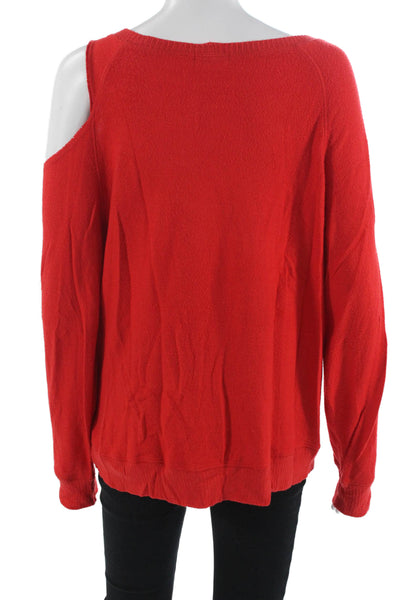 LNA Unisex Pullover Sweater Red Long Sleeve Round Neck Size M