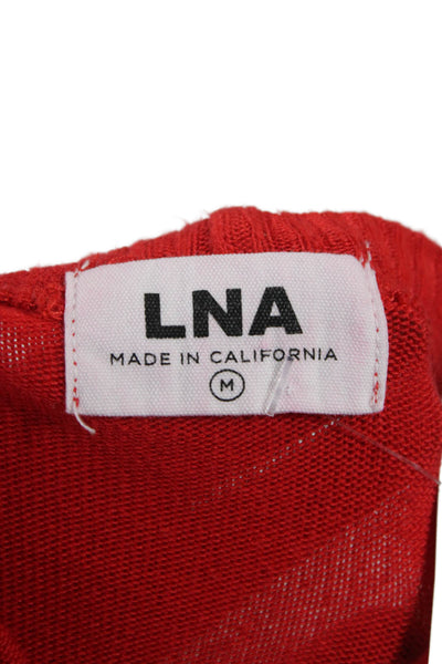 LNA Unisex Pullover Sweater Red Long Sleeve Round Neck Size M