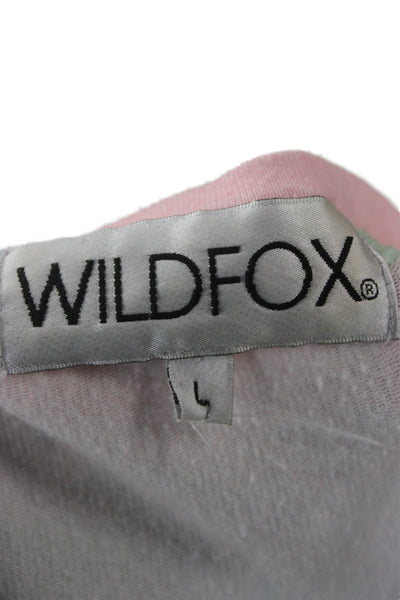 Wildfox Womens Pullover Sweatshirts Pink Striped Long Sleeve Size L