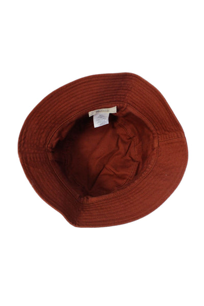 Madewell Unisex Adults Cotton Bucket Hat Burnt Orange Size M/L