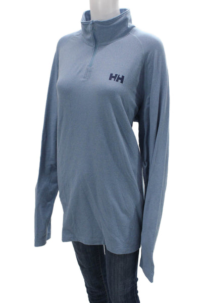 Helly Hansen Mens Stand-Up Mock Neck Zip Hoodie Blue Long Sleeve Size 2X