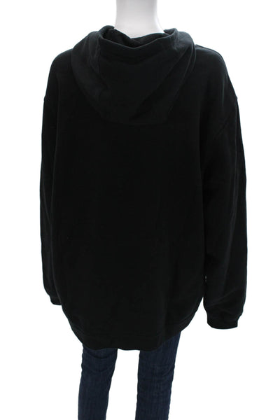 Nike Unisex Pullover Hoodie Black Graphic Drawstring 80% Cotton Size 1X