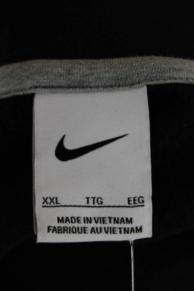 Nike Unisex Pullover Hoodie Black Graphic Drawstring 80% Cotton Size 1X