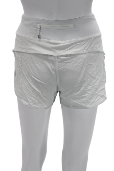 Lululemon Womens White Nylon Blend Zip Sports Shorts Size 10