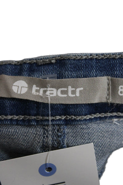 Tractr Girls Cotton Distressed Ankle Skinny Jeans Blue Size 8