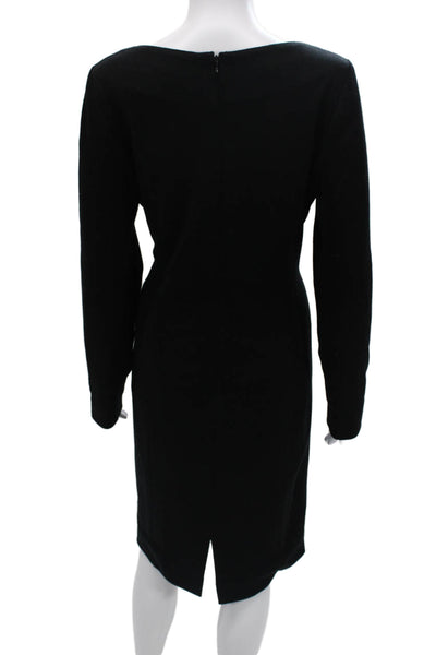 Tom And Linda Platt Women Sheath Dress Black Long Sleeve Zip Back Size 12