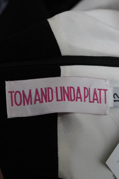 Tom And Linda Platt Women Sheath Dress Black Long Sleeve Zip Back Size 12