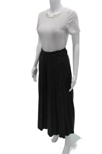 Femme Fatale Women Maxi Skirt Dark Gray Solid Size L