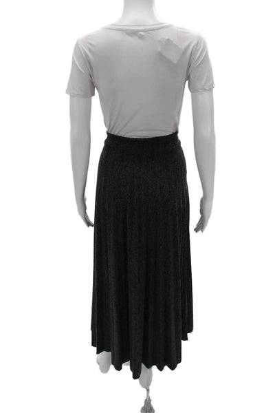 Femme Fatale Women Maxi Skirt Dark Gray Solid Size L