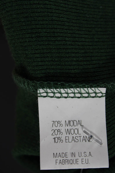 Theory Womens Green Basic Crew Neck Long Sleeve Wool Sweater Size S