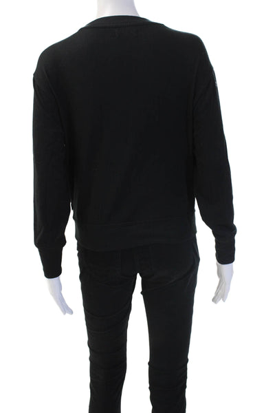 Ugg Women Pullover Sweatshirt Black Crew Neck Recycled Polyester Size XS