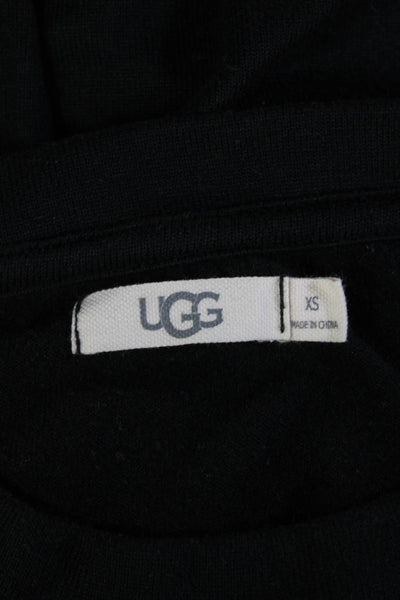 Ugg Women Pullover Sweatshirt Black Crew Neck Recycled Polyester Size XS