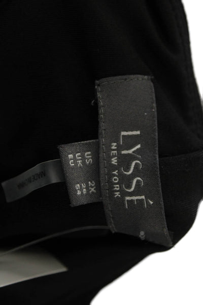 Lysse Women Cropped Pants Black Viscose Nylon Stretch Size 2X