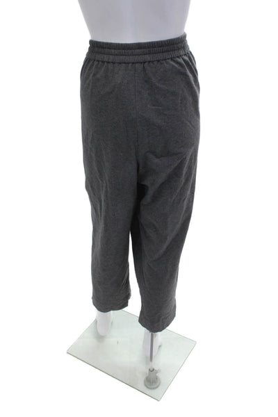 Lafayette 148 New York Womens Cropped Sweatpants Dark Gray Drawstring Size 38