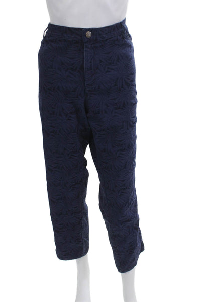 Lafayette 148 New York Women Cropped Pants Dark Blue Size 16