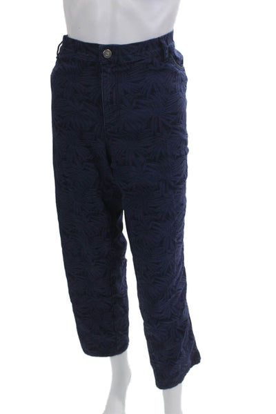 Lafayette 148 New York Women Cropped Pants Dark Blue Size 16