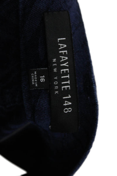 Lafayette 148 New York Women Cropped Pants Dark Blue Size 16