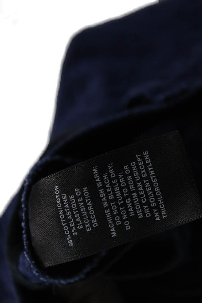 Lafayette 148 New York Women Cropped Pants Dark Blue Size 16