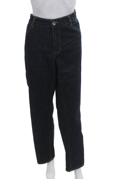 Calvin Klein Womens Dark Blue Straight Jeans Mid Rise Plus Size 18