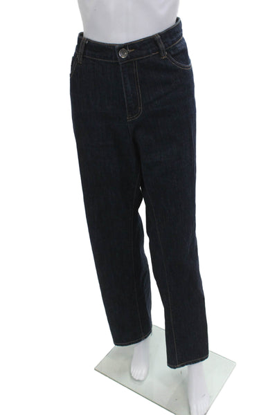 Calvin Klein Womens Dark Blue Straight Jeans Mid Rise Plus Size 18