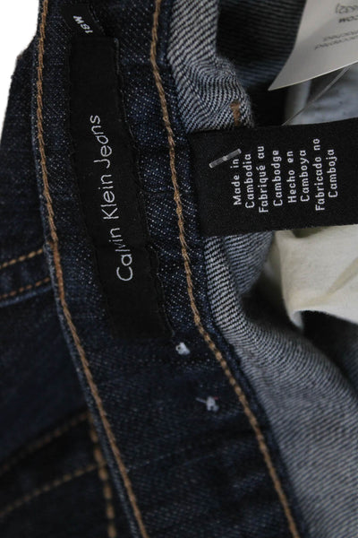 Calvin Klein Womens Dark Blue Straight Jeans Mid Rise Plus Size 18