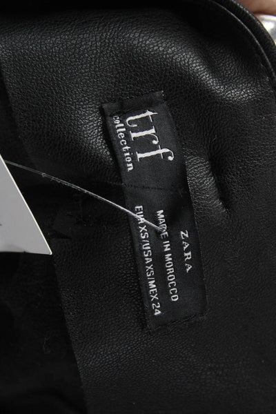 Trf Collection Zara Unisex Biker Shorts Black Polyurethane Buckle Size XS