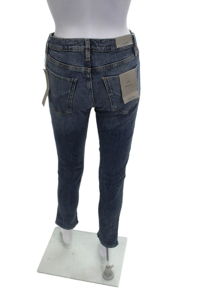 Hudson Womens Ankle Cropped Dark Blue Jeans Mid Rise Size 24